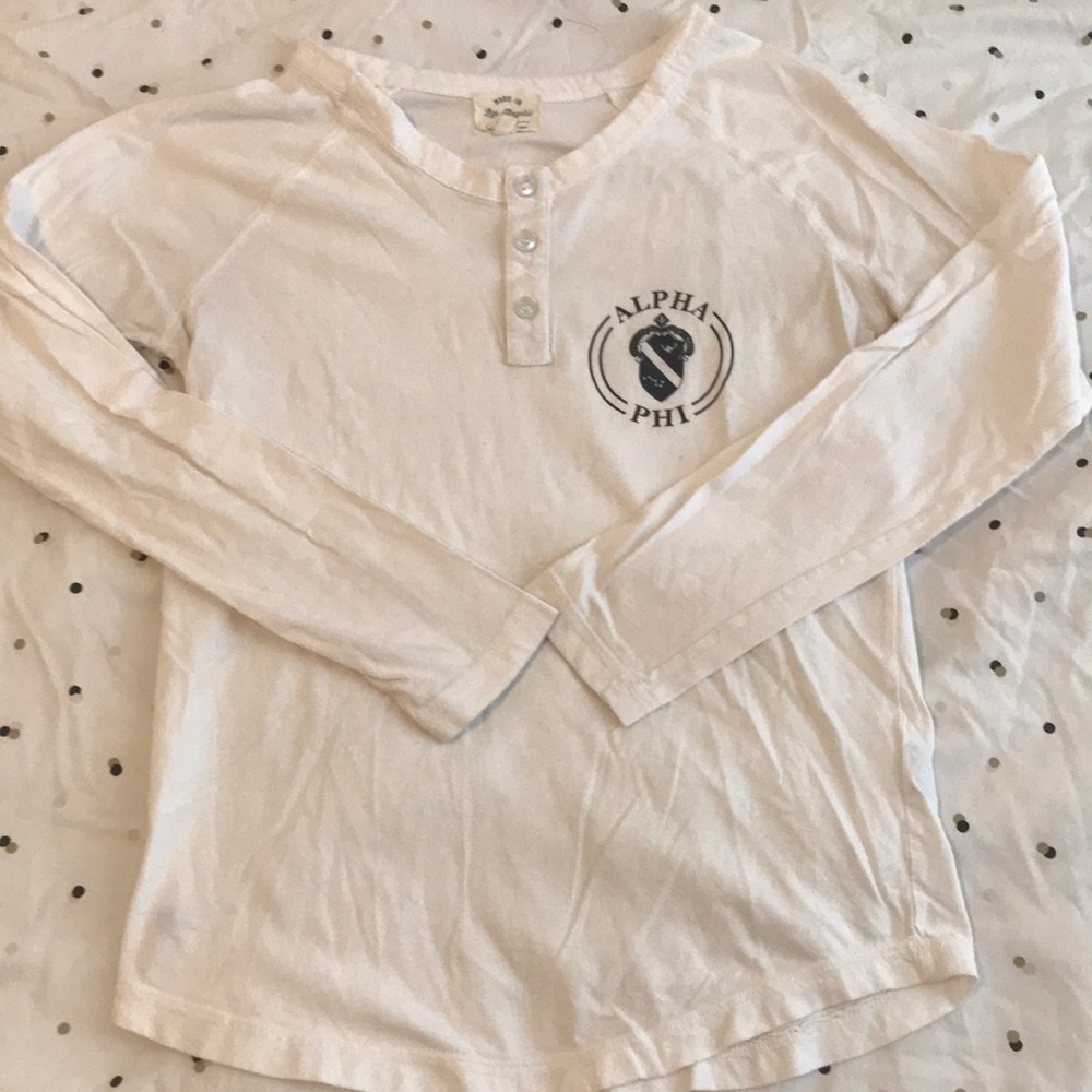 White Alpha Phi Henley